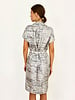 SILK PRINT TUNIC WITH BELT: PALM BEACH BLACK