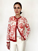CASHMERE PRINTED CARDIGAN: TOILE DU JOUY-HIBISCUS RED