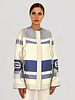 WOOL PRINTED JACKET: SIENA  BLUE