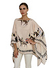 CASHMERE PRINTED PONCHO: AMERICAN INDIAN: BEIGE