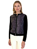 KNITTED CARDIGAN W/ SILK: LEO-BLACK