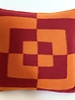 CASHMERE BLOCK TWO-TONE PILLOW: SIZE 21" X 21": CRIMSON-TERRA