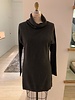 COWLNECK TUNIC  W/ BELT, BLACK