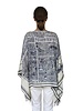 CASHMERE PRINTED PONCHO: PALM BEACH: BLACK