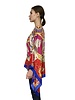 CASHMERE PRINTED PONCHO: TOY HORSES:RED