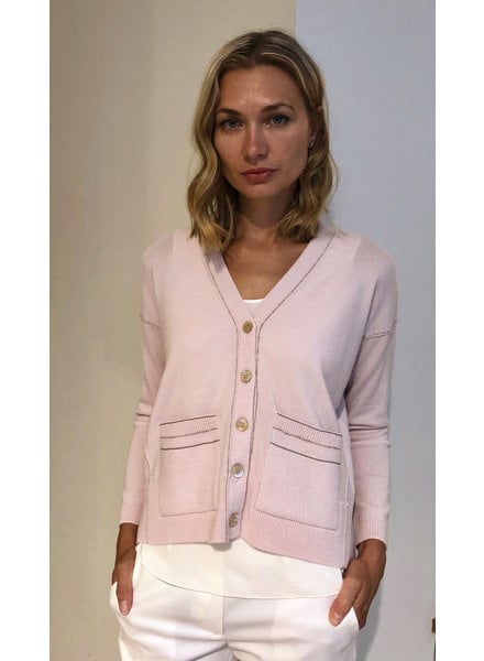 KNIT HI-LOW CARDIGAN: PINK