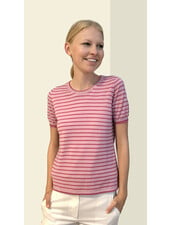 LIGHTWEIGHT STRIPED TEE: PINK