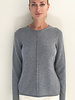 LS KNITTED CREW WITH CENTER PIPING: GRAY