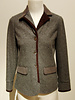 RIDING JACKET WITH SUEDE TRIM: CASHMERE WOOL JERSEY: GRAY
