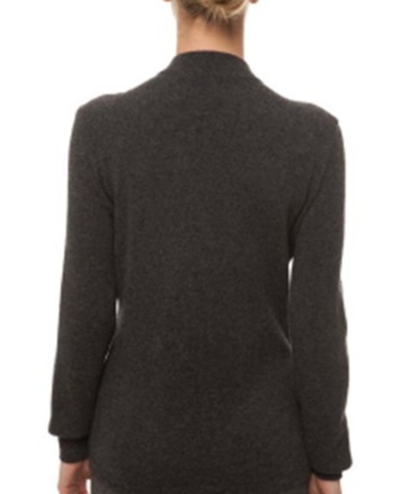JACKET WITH RIB KNITTED ACCENTS, BLACK-COAL