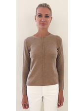 LS KNITTED CREW WITH CENTER PIPING: TOBOCCO