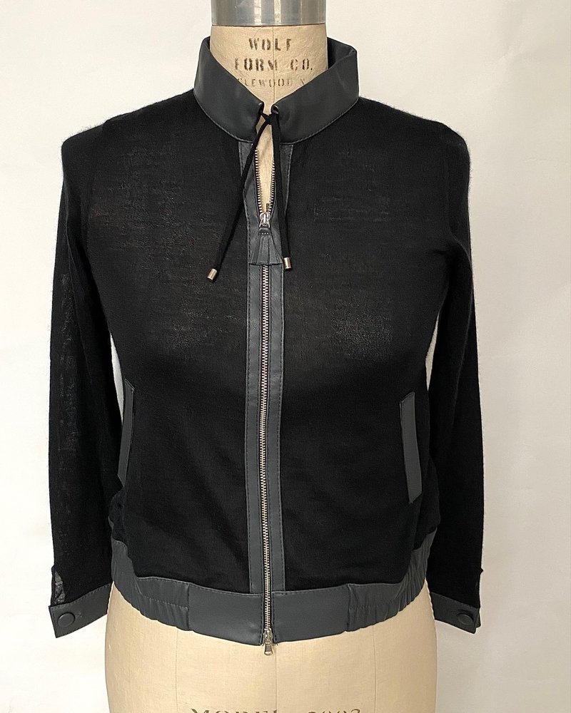 CROP JACKET: DARK GREY FRONT-BLACK BACK