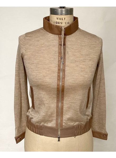 CROP JACKET: TAUPE