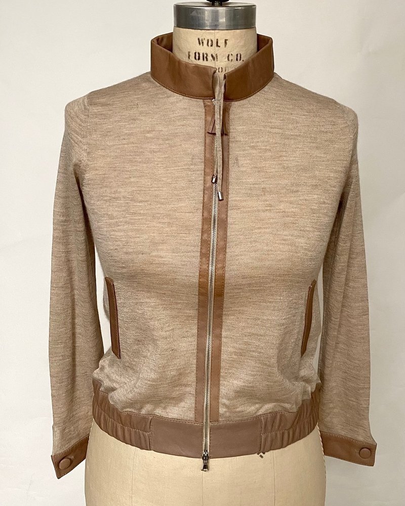 CROP JACKET: TAUPE