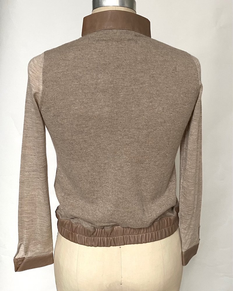 CROP JACKET: TAUPE