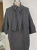 INTRICATE KNIT SWEATER WITH SCARF: ANTHRACITE