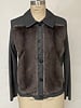 KNIT LEATHER AND MINK JACKET, ANTHRACITE