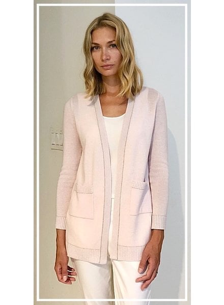 CASHMERE CARDIGAN W/ LUREX DETAILS: PINK