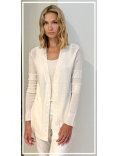 CASHMERE CARDIGAN W/ LUREX DETAILS: IVORY