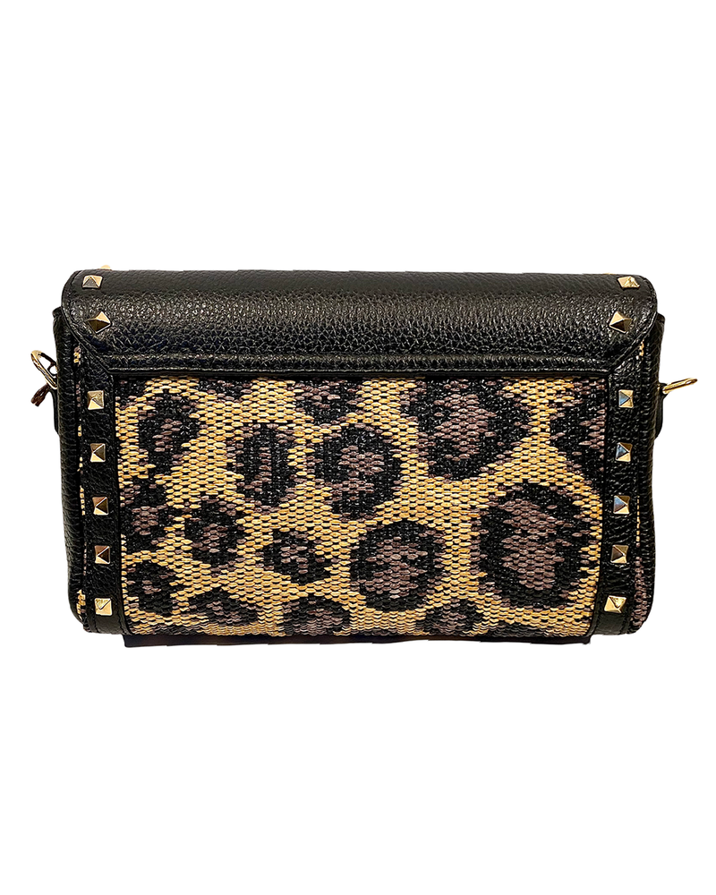 MARGOT CLUTCH: BLACK JACQUARD RAFFIA