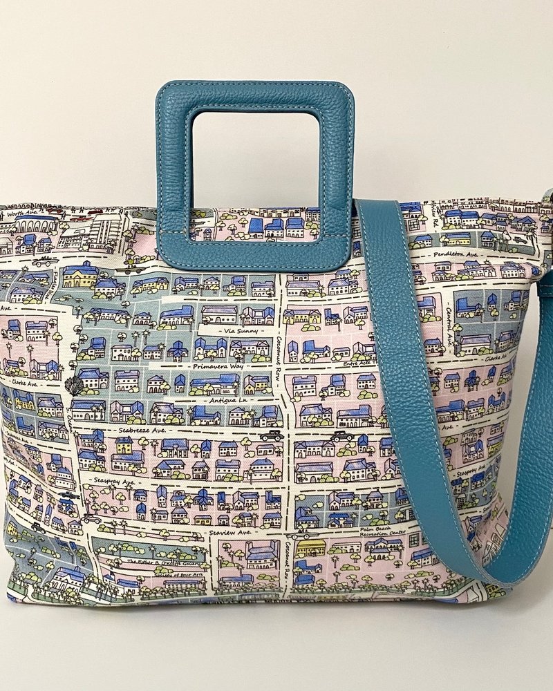 PRINTED CANVAS MESSENGER BAG: PALMBEACH