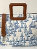 PRINTED CANVAS MESSENGER BAG:BOATS