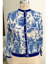 CASHMERE PRINTED CARDIGAN: TOILE DU JOUY
