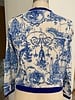 CASHMERE PRINTED CARDIGAN: TOILE DU JOUY-BLUE