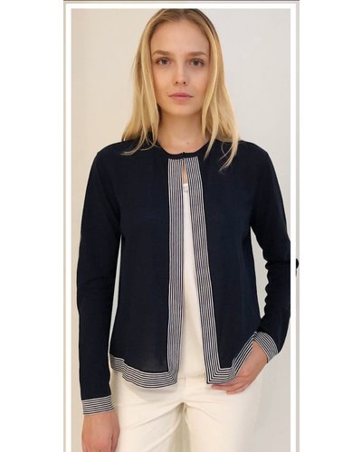 SUPER FINE COTTON CARDIGAN-NAVY - RANI 