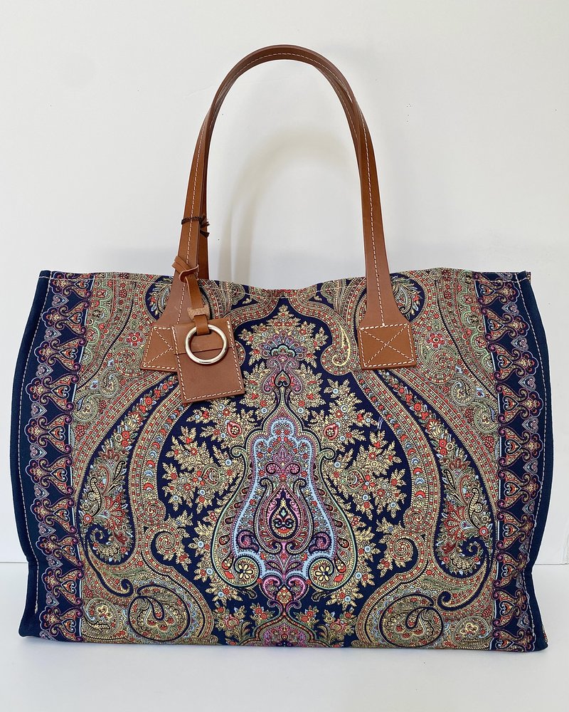 PRINTED SMALL BAG: PAISLEY : NAVY