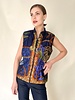 SILK PRINTED VEST: LEOPARD-NAVY