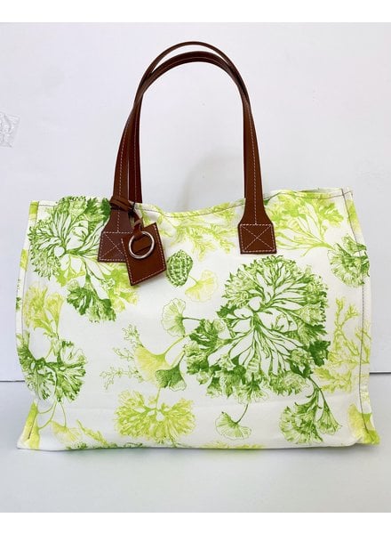 TOTE BAG SMALL: CORAL  LIME