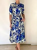 SILK PRINTED DRESS: MEADOW-BLUE