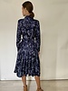 SILK DRESS WITH CONSTELATION PRINT - MIDNIGHT