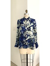 SILK PRINTED SHIRT MEADOW BLUE