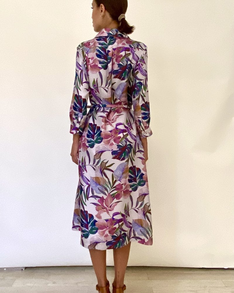 SILK DRESS: TROPICAL LILY