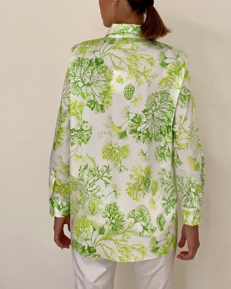 COTTON SHIRT: CORAL LIME