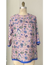 SILK TUNIC WITH KNOT BUTTONS: FISH PINK