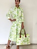 COTTON DRESS: CORAL LIME