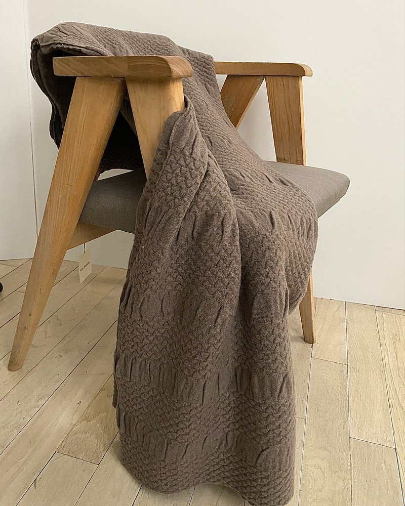 MAX TEXTURED THROW: 52" x 75" :  BROWN