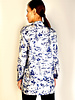 100% SILK PRINTED POP OVER SHIRT: PONIES: BLUE