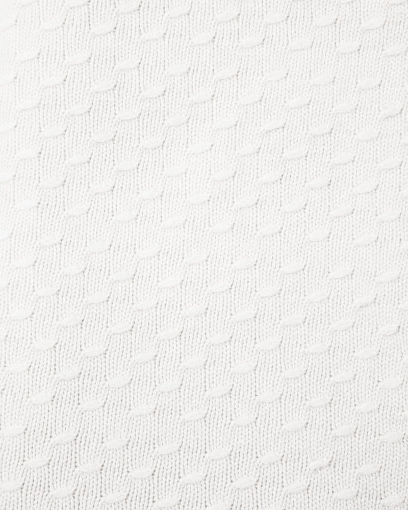 FILETTO: 100% CASHMERE THROW:46" X 72": IVORY
