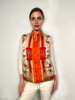 SILK PRINTED VEST: STIRRUPS ORANGE