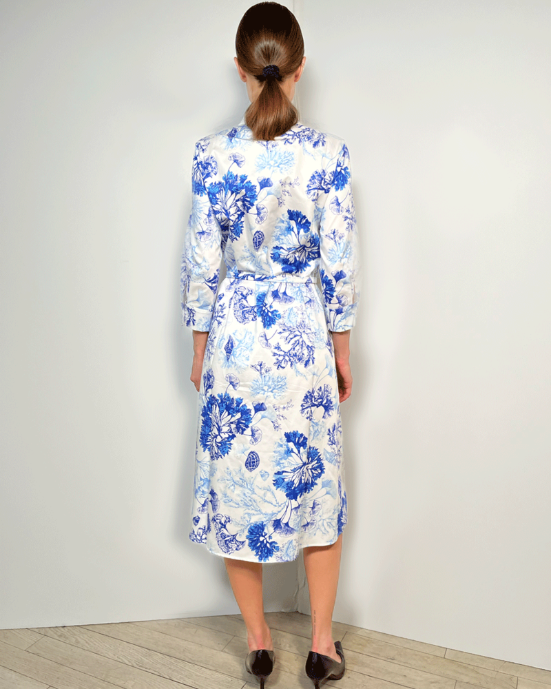 COTTON DRESS: CORAL BLUE