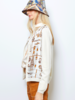 SILK PRINT BUTTON FRONT CASHMERE BACK SLEEVE CARDIGAN: BITS: IVORY