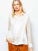 100% SILK COLLAR BUTTON FRONT WITH SIDE SLITS SHIRT: SIMONA: PINK