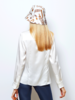 100% SILK COLLAR BUTTON FRONT WITH SIDE SLITS SHIRT: SIMONA: IVORY