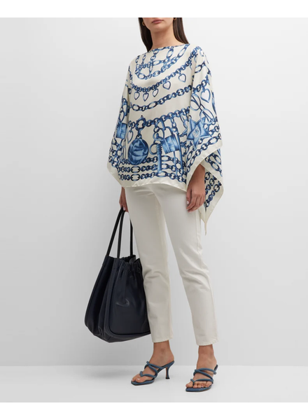 PRINTED SILK BRACELET PONCHO