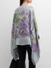 JACQUARD PRINTED PONCHO: KENYA: GRAY