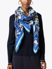 PRINTED CASHMERE SCARF: SPRING MEADOW : BLUE